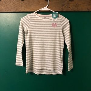 NWT- H&M Basic long sleeve striped heart tee shirt size 8-10 girls